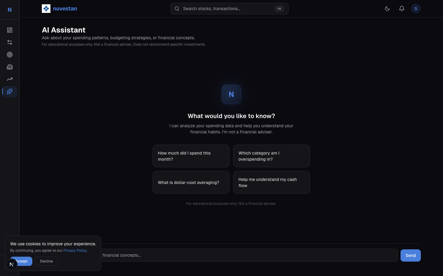 Nuvestan AI Coach with contextual prompts and regulatory guardrails