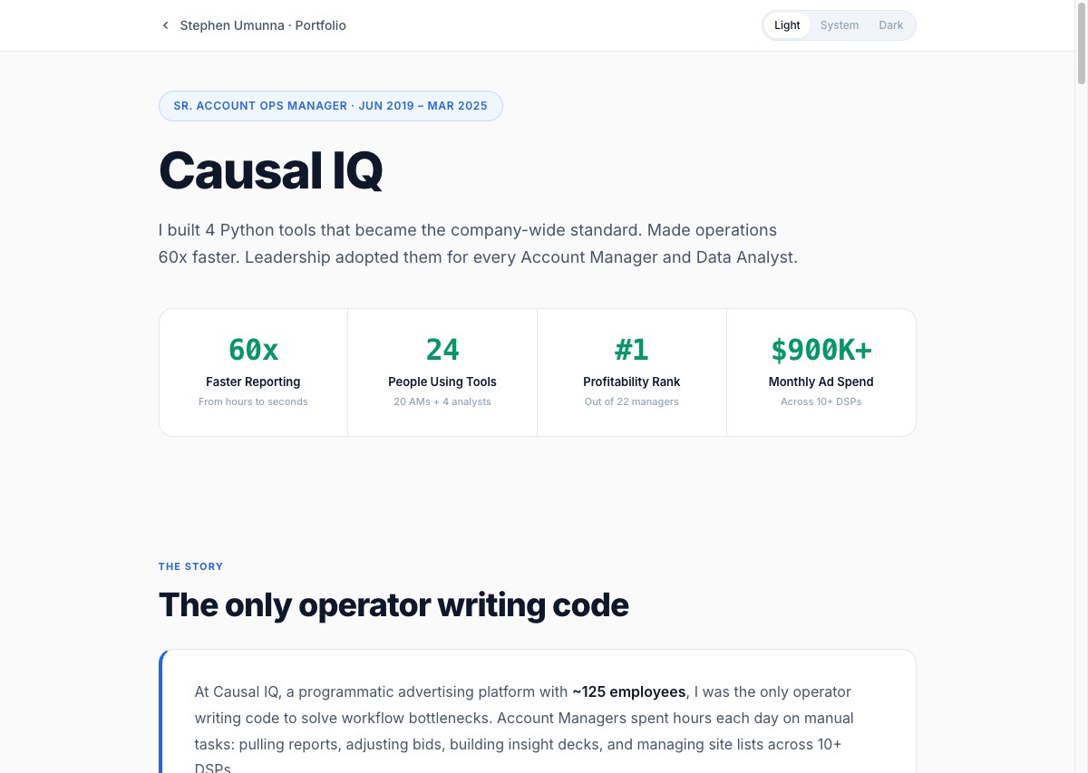 Python Automation case study - 60x faster reporting, department-wide adoption